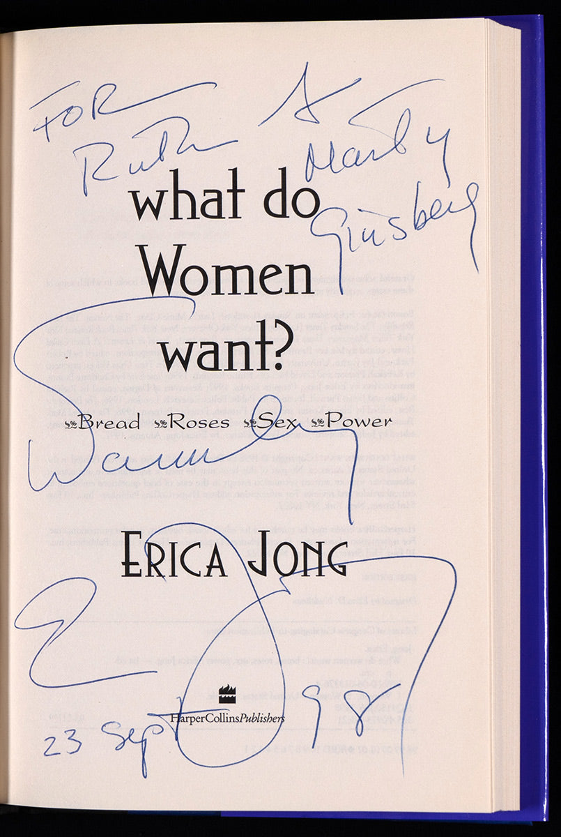 Erica Jong Signed & Inscribed "What Do Women Want?" – to Justice Ruth Bader Ginsburg