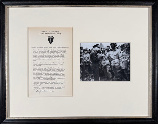 Dwight D. Eisenhower Signed D-Day Message to the Allied Expeditionary Force